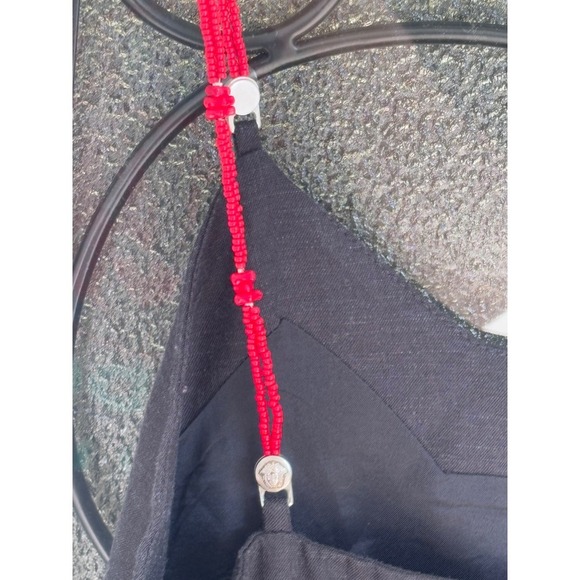 Vintage Versace Couture Beaded Strap Little Black Dress Designer Mini Dress - Picture 5 of 11